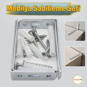 Mobilya Eşya Dolap Sabitleme Birleştirme Çocuk Seti Kiti Devrilme Önleyici Metal Bağlantı Aparatı thumbnail 1