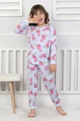Cute Flamingo Desenli Kız Çocuk Pijama Takımı thumbnail 4