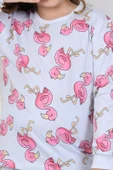 Cute Flamingo Desenli Kız Çocuk Pijama Takımı thumbnail 11
