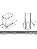 Starax S-2580-A Bağımsız Teleskopik Raylı Zemin Bağlantılı 35 Lt. Antrasit Çöp Kovası thumbnail 3
