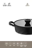 Amboss Vento 7 Parça Döküm Titanyum Kaplama Tencere Tava Seti Siyah thumbnail 3