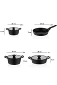 Amboss Vento 7 Parça Döküm Titanyum Kaplama Tencere Tava Seti Siyah thumbnail 5