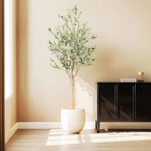 Nettenevime Yapay Zeytin Ağacı Lüx 180cm Doğal Gövdeli Gerçek Görünümlü Yapay Ağaç thumbnail 4