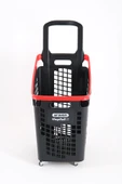 Tekerlekli Market Sepeti (Tekerlekli Alışveriş Sepeti) 65 L Kırmızı thumbnail 1