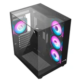 Turbox Teras Akvaryum Cam Tasarım 4X RGB Fan 500W PSU USB 3.0 ATX Oyuncu Bilgisayar Kasası - 7