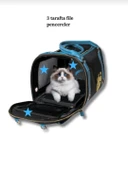 Emre Newyork Guest List Siyah &Mavi Kedi Köpek taşıma çantası thumbnail 4