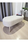 own home Eksen Teddy Kumaş Puf, Geniş Oturumlu Bench, Modern Ayak Ucu Pufu, Yumuşak Oturma & Sehpa, 90 x 35cm - 3