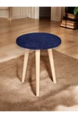 WoodyMaison Puf Ahşap Ayaklı Dekoratif Pelüş Puf Tabure Bench Sandalye - 1