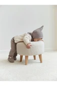 WoodyMaison Mini Minnak Puf Teddy Kumaş Pouf - 1