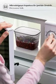 KİTCHEN LİFE Avantajlı 6'lı Antrasit Moly Dikdörtgen Saklama Kabı Seti 1300ml  Çoklu Set Yapılabilen Set Erzak - 2
