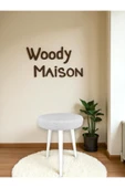 WoodyMaison CİCO Gürgen Ahşap Retro Ayak Dekoratif Beyaz Pelüş Teddy Puf Tabure Bench Koltuk Sandalye - 1