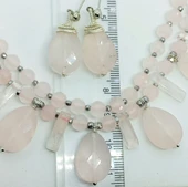 2261 Pembe Kuvars el yapımı küpe - 2