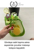Pipetli Sızdırmaz Kapak Taşıma Askılı Sevimli Avokado Su Şişesi Çocuk Okul Suluk Matarası Tritan - 4
