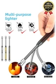 Özel Üretim Fonksiyonel USB Şarj Edilebilir Rüzgar Geçirmez Alevsiz Kamp Mum Metal Elektrikli Çakmak - 5