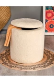 WoodyMaison Puf Iskandinav Tarz Kuzu Tüy Kumaş Sandıklı Large Çok Amaçlı Puf Koltuk Bench 41*42 - 2