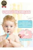 Yeni Nesil Pratik Silikon Yuvarlak U şeklinde Saplı 2-6 Yaş Yumuşak Mavi Bebek Çocuk Diş Fırçası - 2