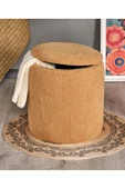 WoodyMaison Puf Iskandinav Tarz Kuzu Tüy Kumaş Sandıklı Large Çok Amaçlı Puf Koltuk Bench 41*42 - 1