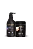 Keratinli Gri Toz Açıcı Ve Oksidan Kremli Set (YAKMADAN EVDE KOLAY SAÇ RENGİ AÇMA) 1000ml Kuaför Boy - 1