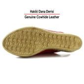 Erkan Saçmacı Aria Kırmızı Hakiki Dana Derisi Önü Kapalı Mantar Taban Görünümlü Dolgu Topuklu Terlik - 6