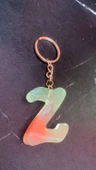 Rengarenk Z Harf Şekilli Gold Aksesuarlı Anahtarlık Epoksi El Yapımı Hediyelik - 2