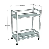 ED PET DİZAYN Servis Sunum Arabası Şaraplık Ev Tipi Iki Katlı Şişe Bölmeli - 2