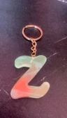 Rengarenk Z Harf Şekilli Gold Aksesuarlı Anahtarlık Epoksi El Yapımı Hediyelik - 4