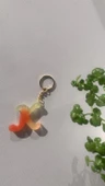 Rengarenk K Harf Şekilli Gold Aksesuarlı Anahtarlık Epoksi El Yapımı Hediyelik thumbnail 3