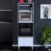 Modilayn ZERA Ankastre Dolap (60x185,9x56 cm): 1 Kapaklı Mini/Midi Mikrodalga Fırın Dolabı thumbnail 1