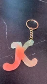 Rengarenk K Harf Şekilli Gold Aksesuarlı Anahtarlık Epoksi El Yapımı Hediyelik thumbnail 2
