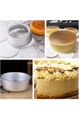 Tomurcukhome Kek Kalıbı Yuvarlak Şekil Alüminyum 1 Adet ağız çapı 22 cm yükseklik 8 cm - 4
