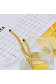 Tomurcukhome 6'lı Gold Pipetli Latte Kaşığı Kokteyl Kaşığı Ve Temizleme Fırçası, 22 Cm Yuvarlak Model - 7