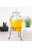 Tomurcukhome 6 Litre Musluklu Cam Su Sebili Şerbetlik Ve Damacana Metal Ayaklı - 2