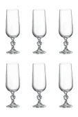 Bohemia Collection Sterna Kristal 6'lı 180cc Kahve Yanı Su Bardağı/Flüt Şampanya Kadehi Seti thumbnail 2