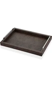 setabianca Luxe Faux Dikdörtgen Vegan Deri Tepsi Kahve 32*45*6,5 cm - 1