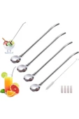 Elista Pipetli Metal Kaşık Seti 6 Adet + Temizleme Fırçası - 1