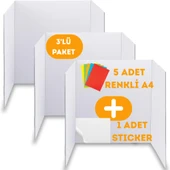 Beylini 3'lü Poster Kartonu Seti A4 Hediyeli Kesilebilir Dayanıklı Ev Iş Ofis Okul Sunum Kartonu - 1