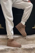 Nisantasi Shoes MİNİ KOYU BEJ SÜET İÇİ KÜRKLÜ KALIN TABAN KADIN BOT thumbnail 1