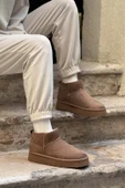 Nisantasi Shoes MİNİ KOYU BEJ SÜET İÇİ KÜRKLÜ KALIN TABAN KADIN BOT thumbnail 3
