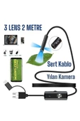 WIWOCAM 3 Lensli Android Tamirci Kamerası 2 Metre Sert Kablo - 2