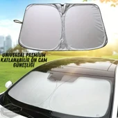 Oto Katlanabilir Premium Ön Güneşlik Ön Arka Cam Gölgelik Metalize Yeni Nesil Güneş Koruyucu Oto Araba Suv Tır 80 cm x 140 cm Çantalı - 1