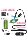 WIWOCAM 3 Lensli Android Tamirci Kamerası 5 Metre Sert Kablo - 2