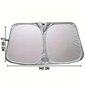 Oto Katlanabilir Premium Ön Güneşlik Ön Arka Cam Gölgelik Metalize Yeni Nesil Güneş Koruyucu Oto Araba Suv Tır 80 cm x 140 cm Çantalı - 5