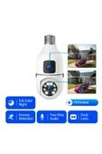 TEKNOMAĞAZAM Çift Lens Ampul Wifi Kamera Gece Görüş İki Yönlü Ses AI İnsan Algılama - 2
