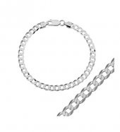 925 Ayar Gümüş Gurmet Zincir Bileklik 0.40 MM 21 CM - 2