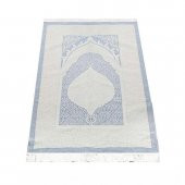 Hediyelik İpek Nur Tafta Seccade Mavi - 1