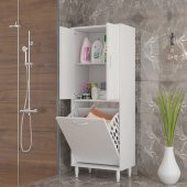 Gamzem Kirli Çamaşır Sepetli Banyo Dolabı - 1