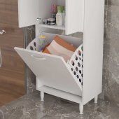Gamzem Kirli Çamaşır Sepetli Banyo Dolabı - 3