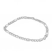 925 Ayar Gümüş Figaro Zincir Bileklik 4.5 MM 21 CM - 3