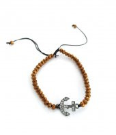 Çapa Figürlü Sıralı Boncuk İp Bileklik Ayarlanabilir Uğur 9592 - 4