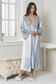 Pierre Cardin 6425 Saten Gecelik Sabahlık Pijama Takım Şort Takım 6'lı Gelin Çeyiz Seti - 2